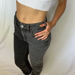 Two Tone Mom Jeans